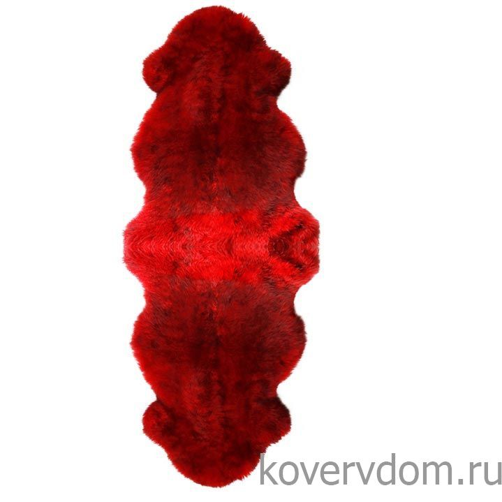 Овчина Новозеландская 2-х шкурная красно-черная