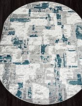 Ковер в гостиную бирюзовый PALERMO F288 GRAY Овал