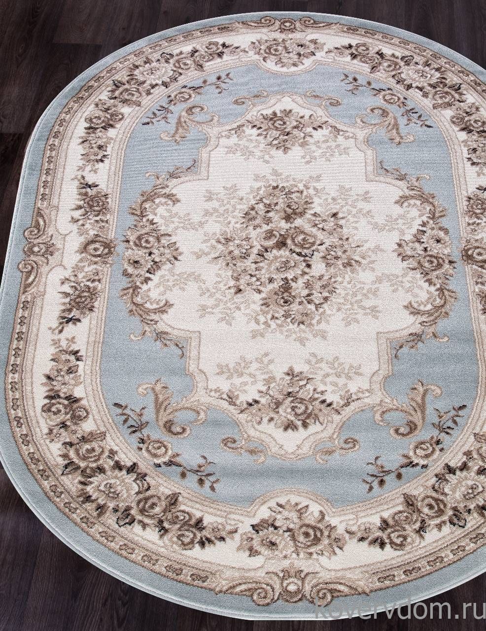 Ковер VALENCIA DELUXE 4015 L.BLUE-BROWN Овал Ковер VALENCIA DELUXE 4015 L.BLUE-BROWN Овал