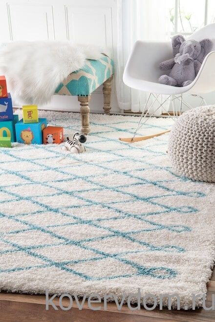 Ковер ручной работы SHAGGY MOROCCO ivory-blue