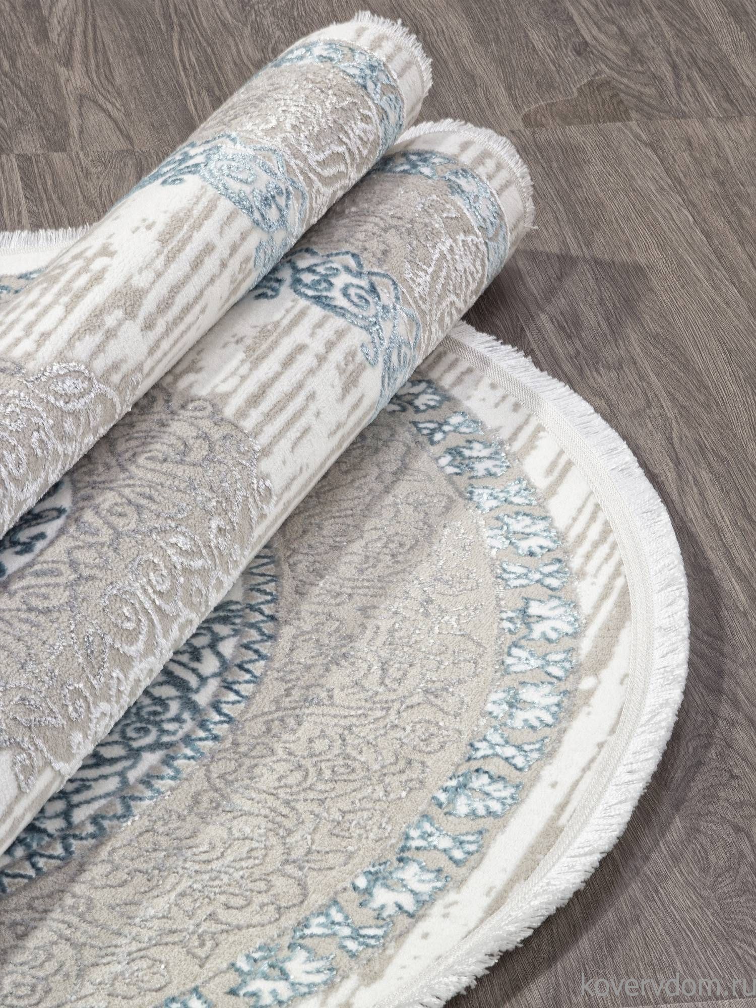 Ковер ALFANI Q012A BLUE FDY / CREAM SHRINK Овал Ковер ALFANI Q012A BLUE FDY / CREAM SHRINK Овал