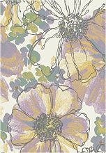 Пушистый ковер с цветами IZUMRUD C045 CREAM