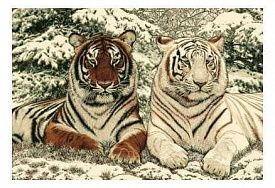 Пушистый круглый ковер Фауна 50548 Тигр