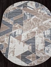 Круглый ковер SIERRA F354 BEIGE-BLUE Овал
