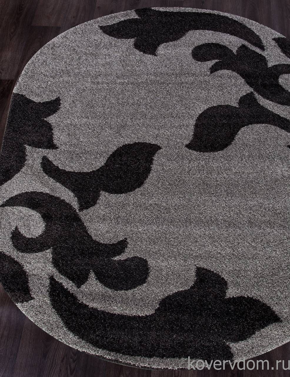 Ковер PLATINUM T620 GRAY-BLACK Овал
