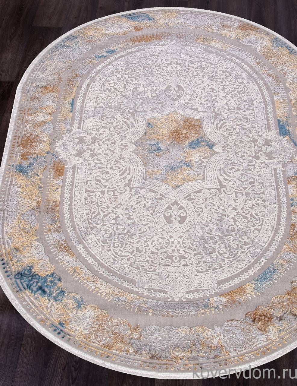 Ковер ERVA 18134 L.GRAY / BLUE Овал